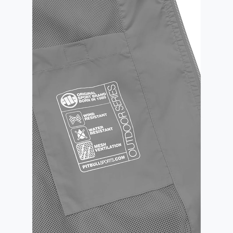 Men's Pitbull West Coast Athletic Logo Hooded Nylon jacket light grey 8