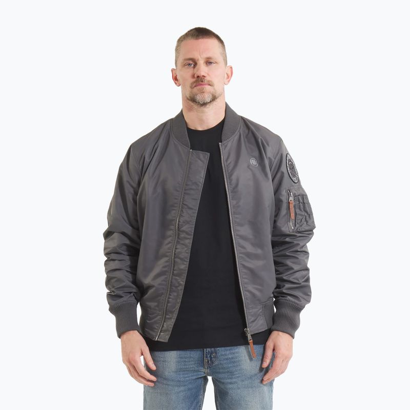 Pitbull West Coast men's jacket Ma 1 Logo Flight 2 graphite