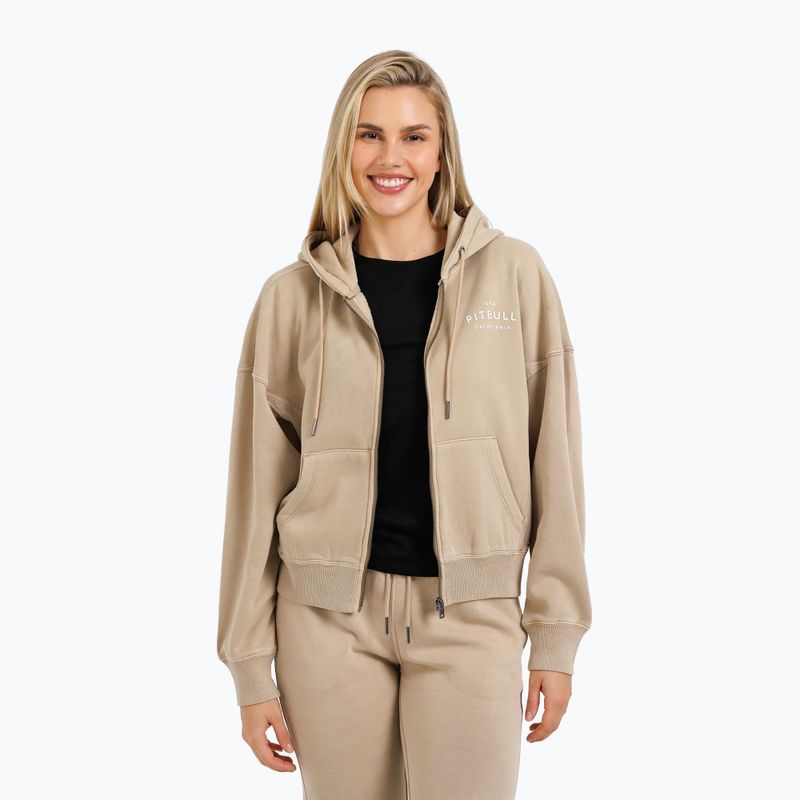 Pitbull West Coast women's Manzanita Washed Hooded Zip sand sweatshirt