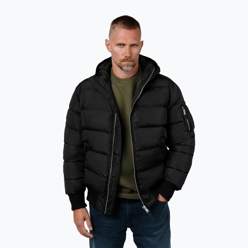 Men's Pitbull Gopher Quilted Hooded winter jacket black