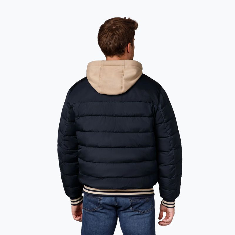 Men's Pitbull Hidden Quilted Hooded jacket dark navy/beige 3