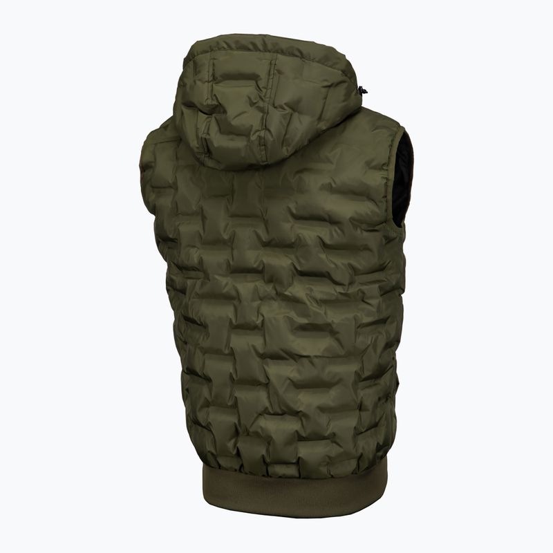 Men's Pitbull Carver Quilted Hooded sleeveless olive 4