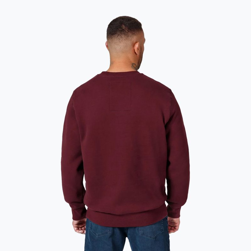 Men's Pitbull Small Logo Crewneck sweatshirt burgundy 3