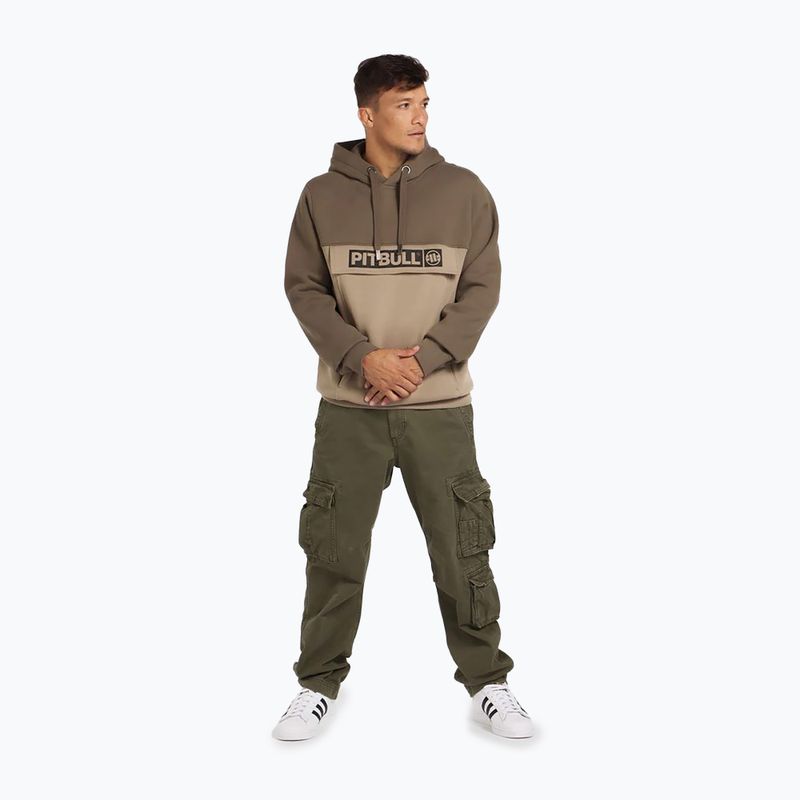 Men's Pitbull Hilltop 2 Hooded brown/pale sand sweatshirt 2