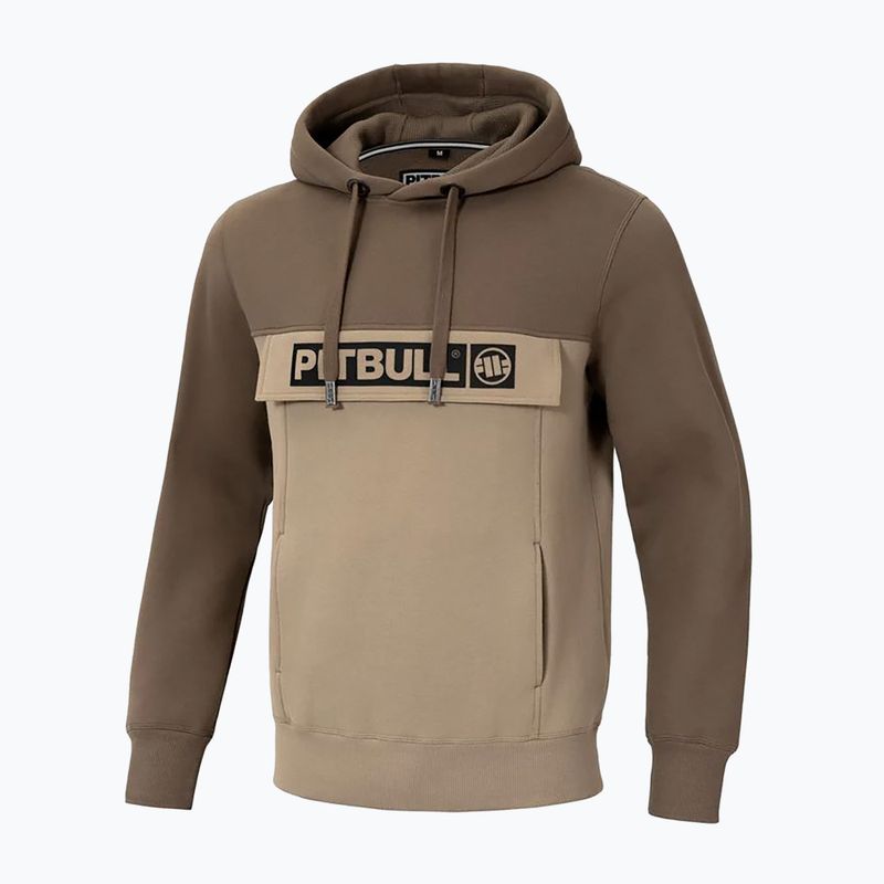 Men's Pitbull Hilltop 2 Hooded brown/pale sand sweatshirt 5