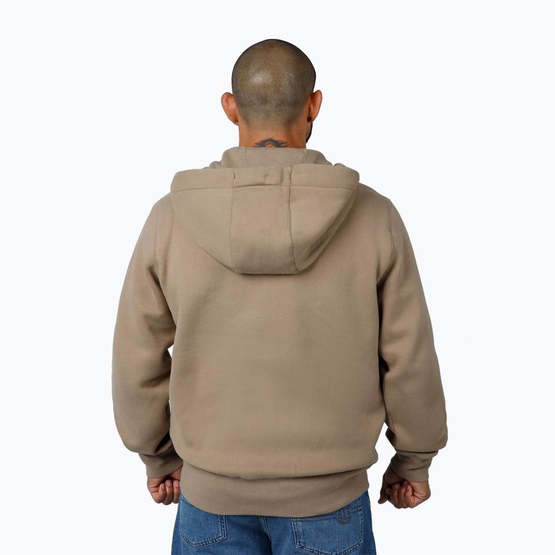 Men's Pitbull Small Logo Hooded Zip pale sand sweatshirt 3