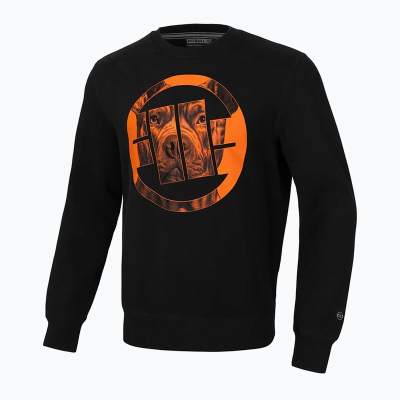 Men's Pitbull West Coast Crewneck Sweatshirt Orange Dog 24 black