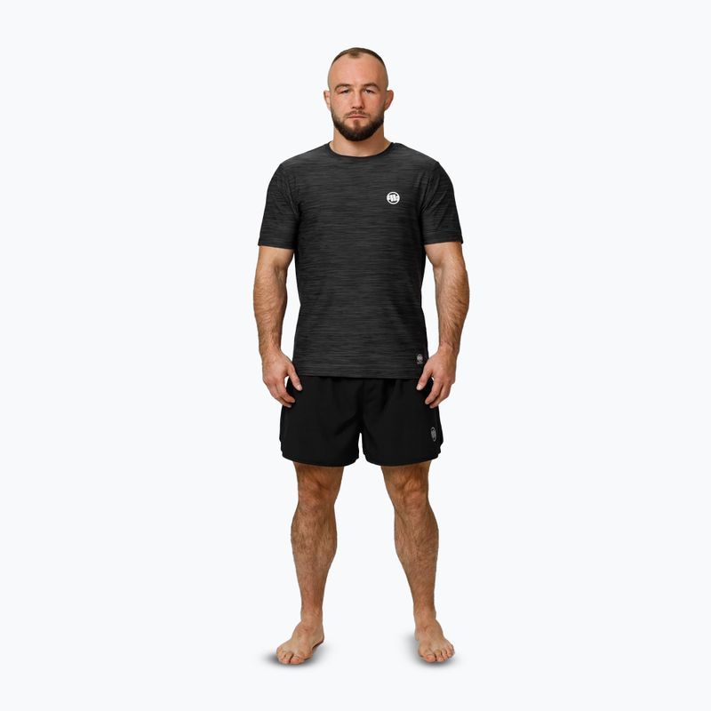 Men's Pitbull Small Logo Casual Sport black melange t-shirt 2
