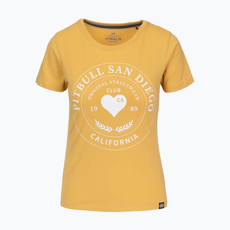 Women's T-shirt Pitbull Heartie pale yellow