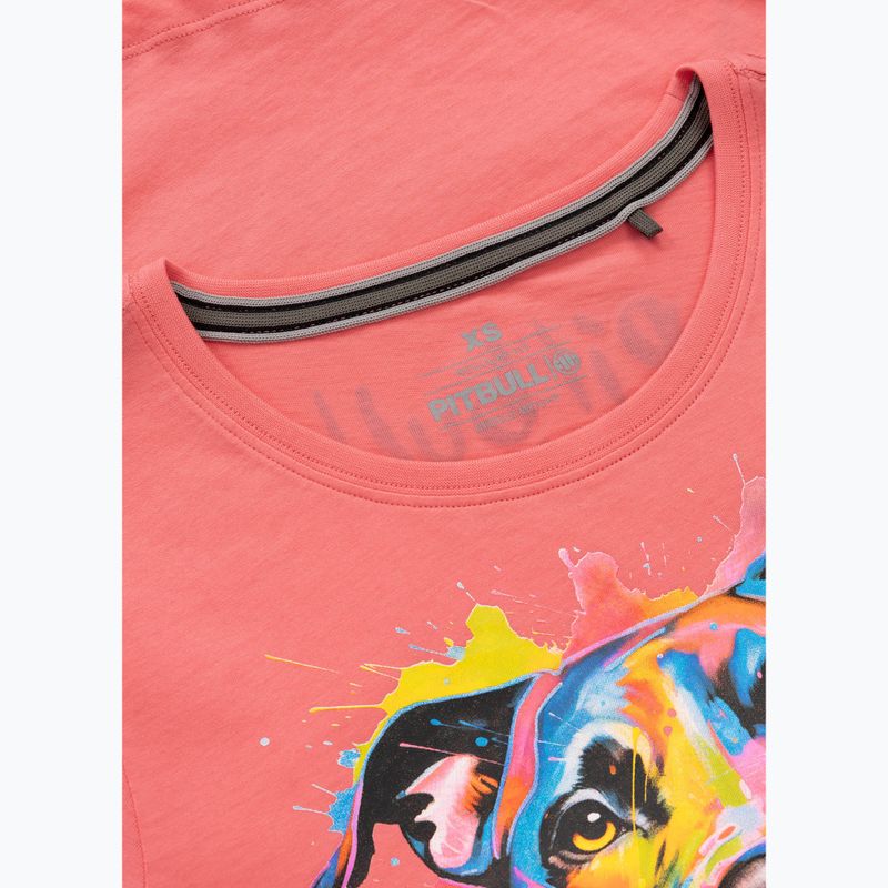 Women's T-shirt Pitbull Watercolor coral 3