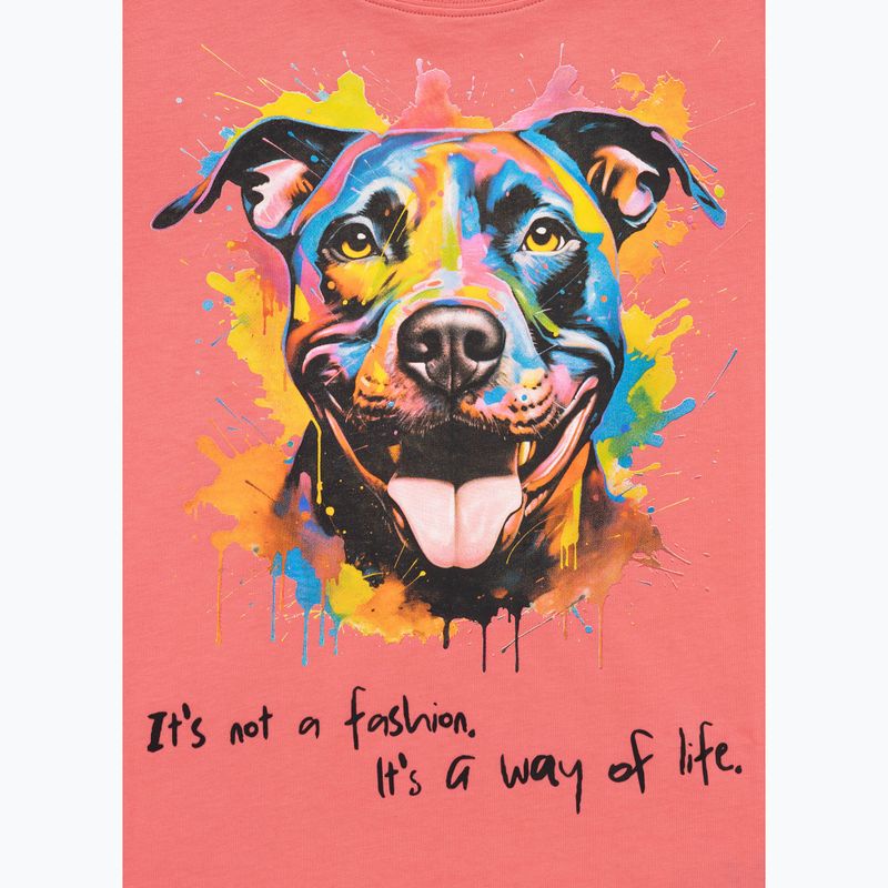 Women's T-shirt Pitbull Watercolor coral 4