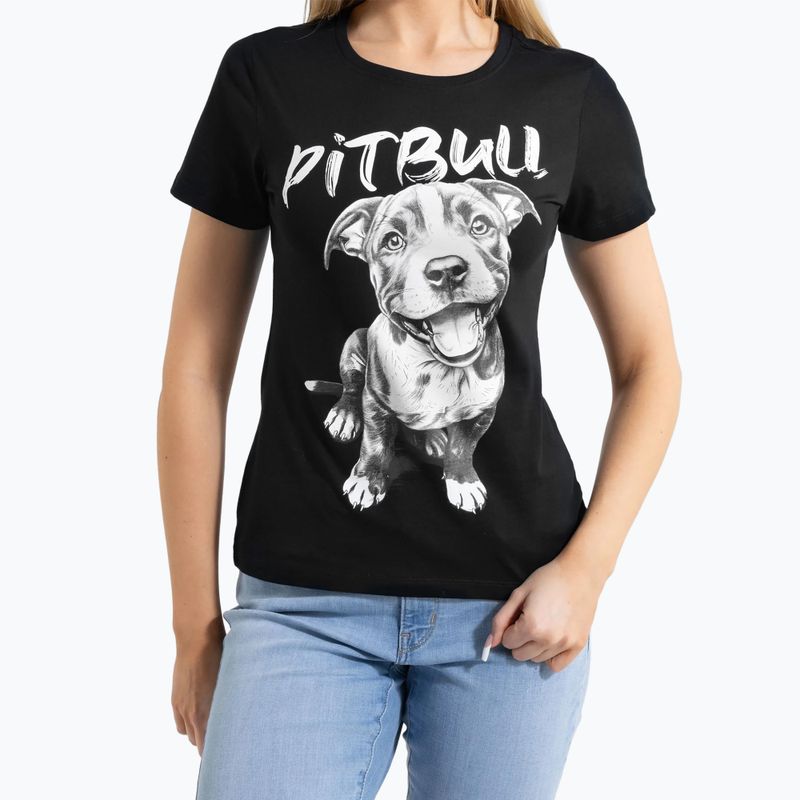 Women's T-shirt Pitbull Puppy 2 black 4