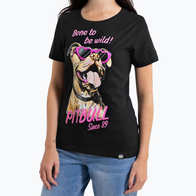 Women's T-shirt Pitbull Synglasses Dog black 4