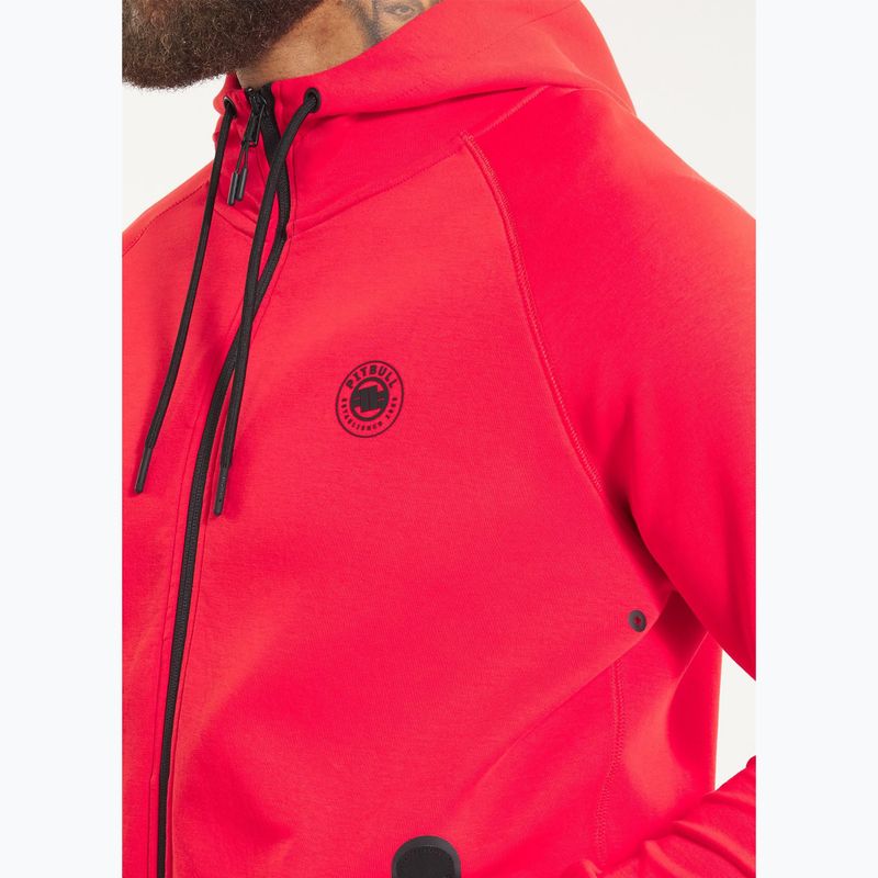 Men's sweatshirt Pitbull Dogwood Hooded Zip Sweatshirt fluo/red 5