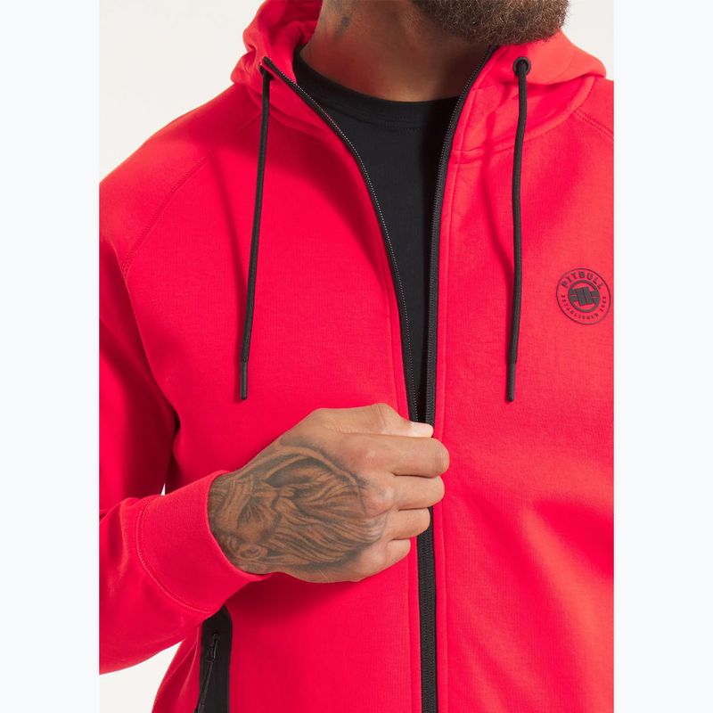 Men's sweatshirt Pitbull Dogwood Hooded Zip Sweatshirt fluo/red 6
