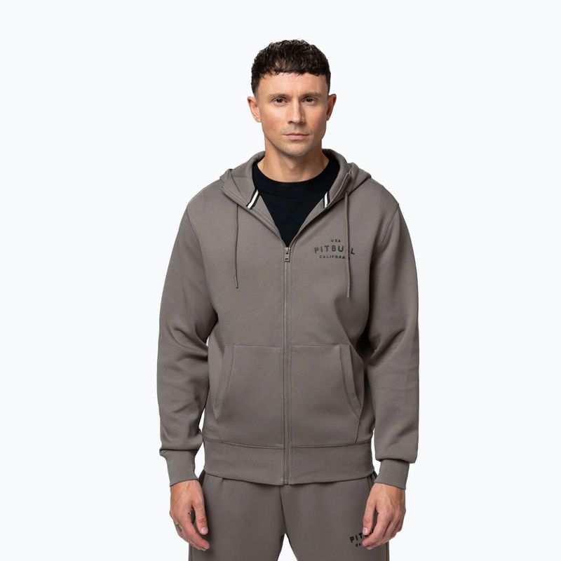 Men's sweatshirt Pitbull Sampson Hooded Zip Sweatshirt taupe