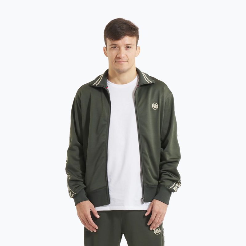 Men's sweatshirt Pitbull Trackjacket Tape Logo Terry Group old green