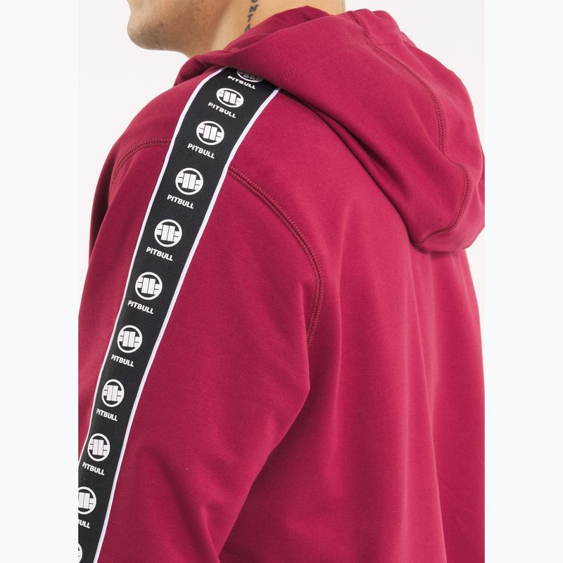 Men's sweatshirt Pitbull Tape Nugget Hooded Zip Sweatshirt burgundy 5