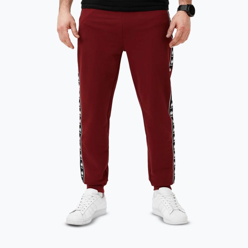 Men's trousers Pitbull Tape Nugget Jogging burgundy 4