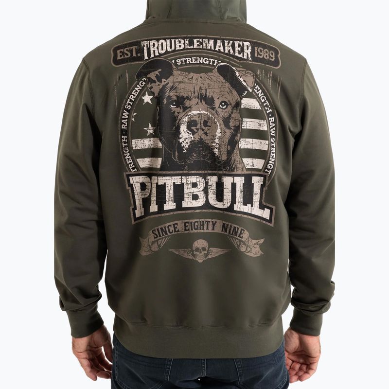 Men's Pitbull Troublemaker Hooded Zip Sweatshirt old green 3