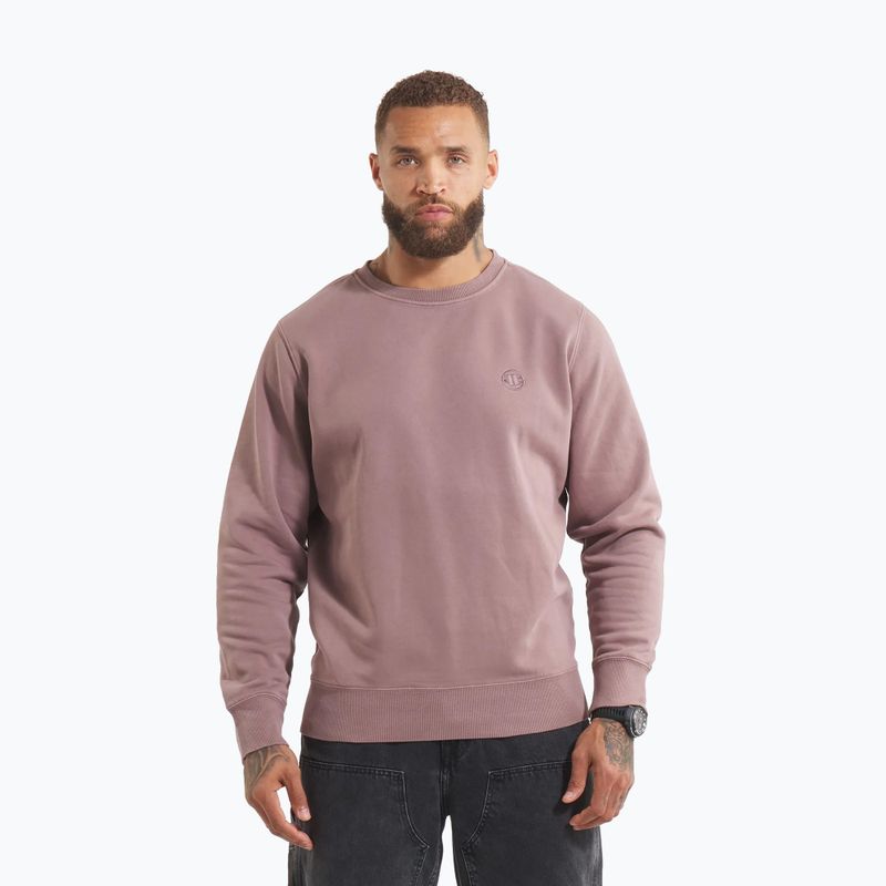 Men's sweatshirt Pitbull Lancaster 2 Crewneck Sweatshirt washed burgundy