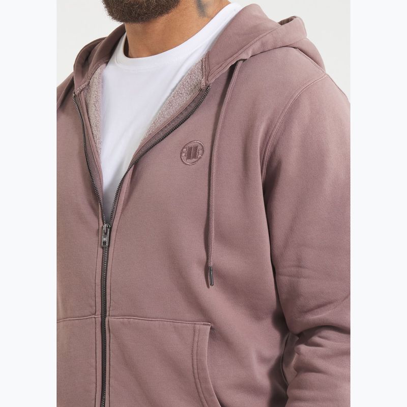 Men's sweatshirt Pitbull Lancaster 2 Hooded Zip Sweatshirt washed burgundy 4