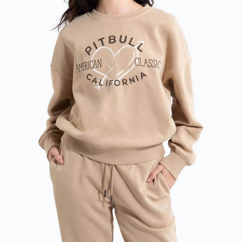 Women's sweatshirt Pitbull Manzanita Heart Crewneck Sweatshirt sand 3