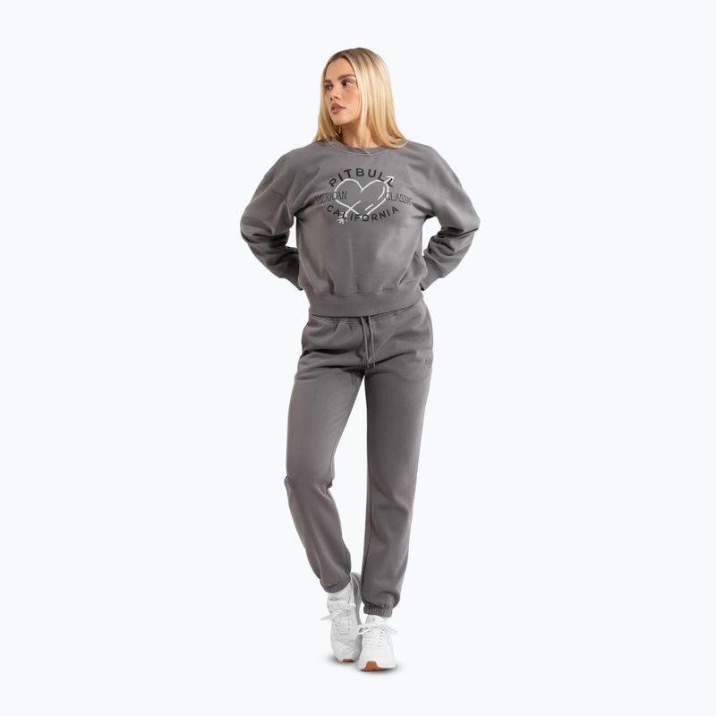 Women's sweatshirt Pitbull Manzanita Heart Crewneck Sweatshirt washed grey 2