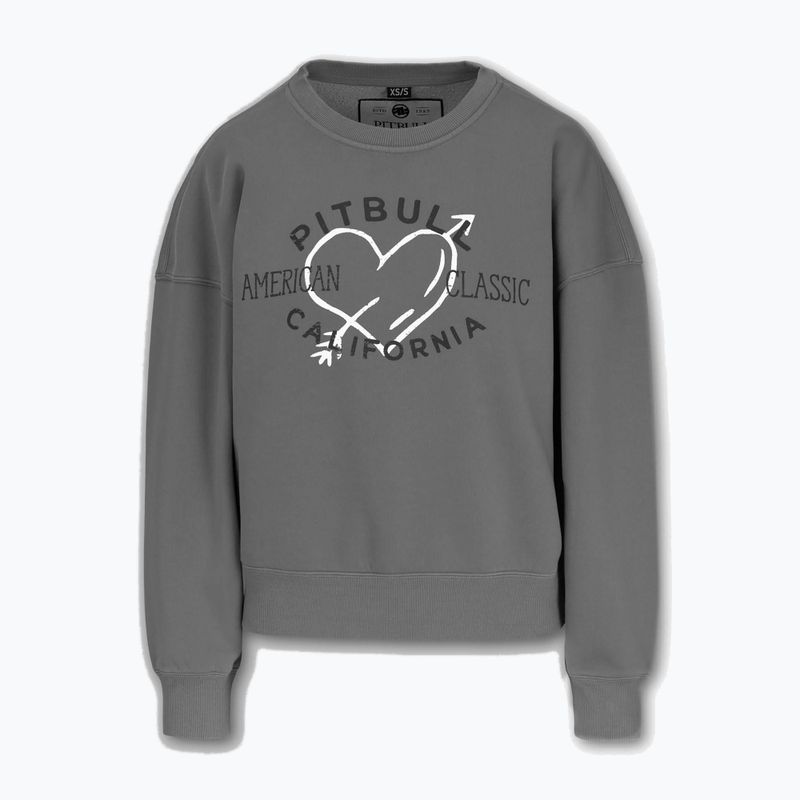 Women's sweatshirt Pitbull Manzanita Heart Crewneck Sweatshirt washed grey 4