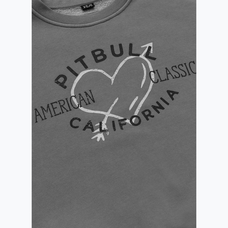 Women's sweatshirt Pitbull Manzanita Heart Crewneck Sweatshirt washed grey 7