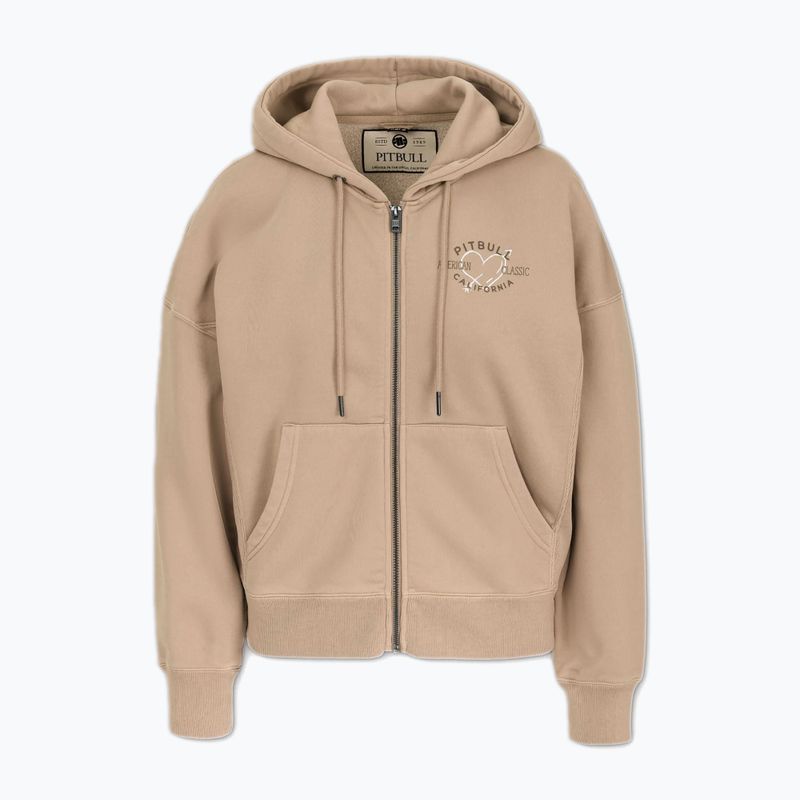 Women's sweatshirt Pitbull Manzanita Heart Hooded Zip Sweatshirt sand 3