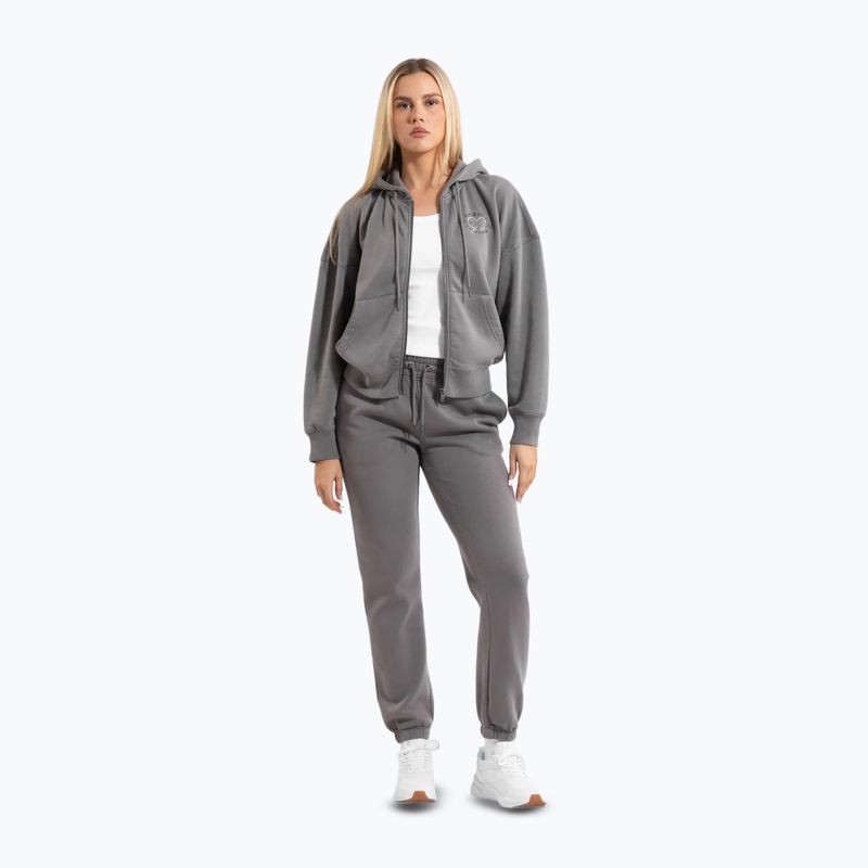 Pitbull women's Manzanita Heart Hooded Zip Sweatshirt washed grey 2