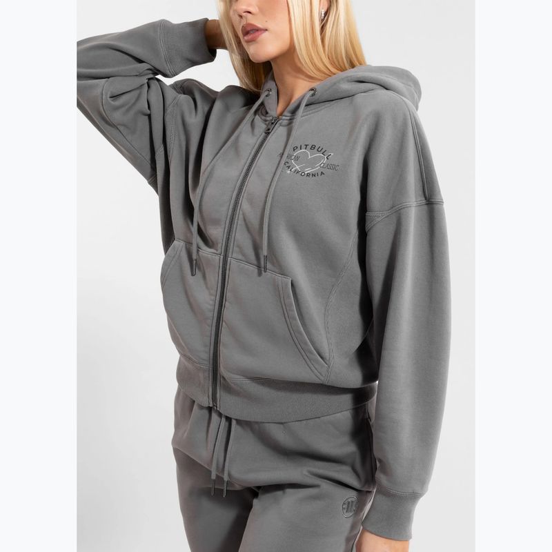 Pitbull women's Manzanita Heart Hooded Zip Sweatshirt washed grey 3