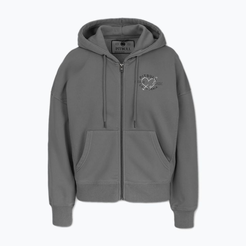 Pitbull women's Manzanita Heart Hooded Zip Sweatshirt washed grey 4