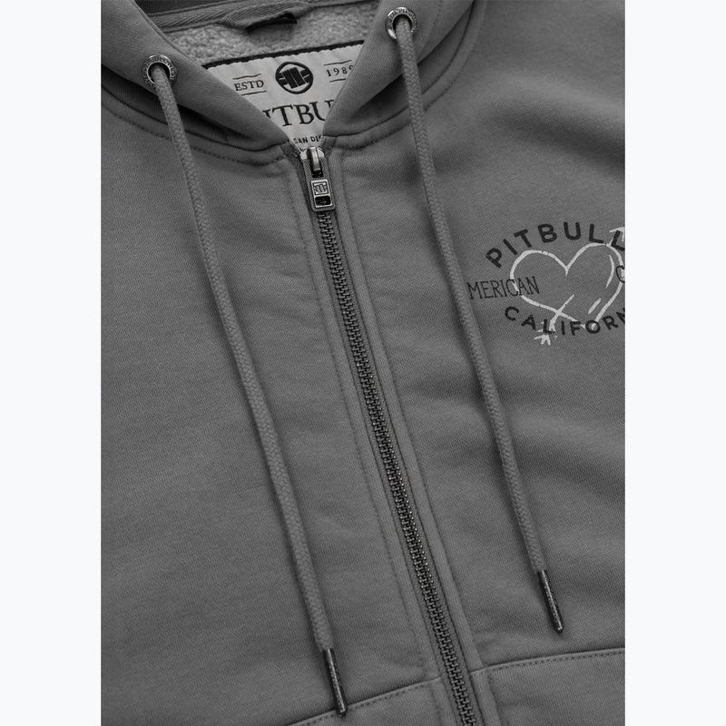 Pitbull women's Manzanita Heart Hooded Zip Sweatshirt washed grey 7