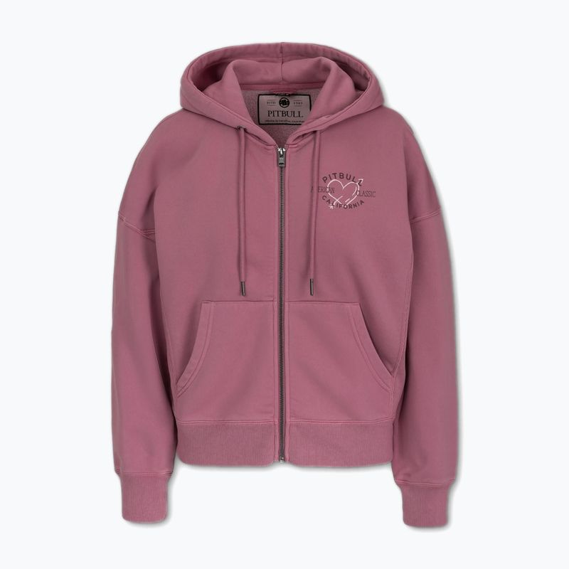 Women's sweatshirt Pitbull Manzanita Heart Hooded Zip Sweatshirt pink 5