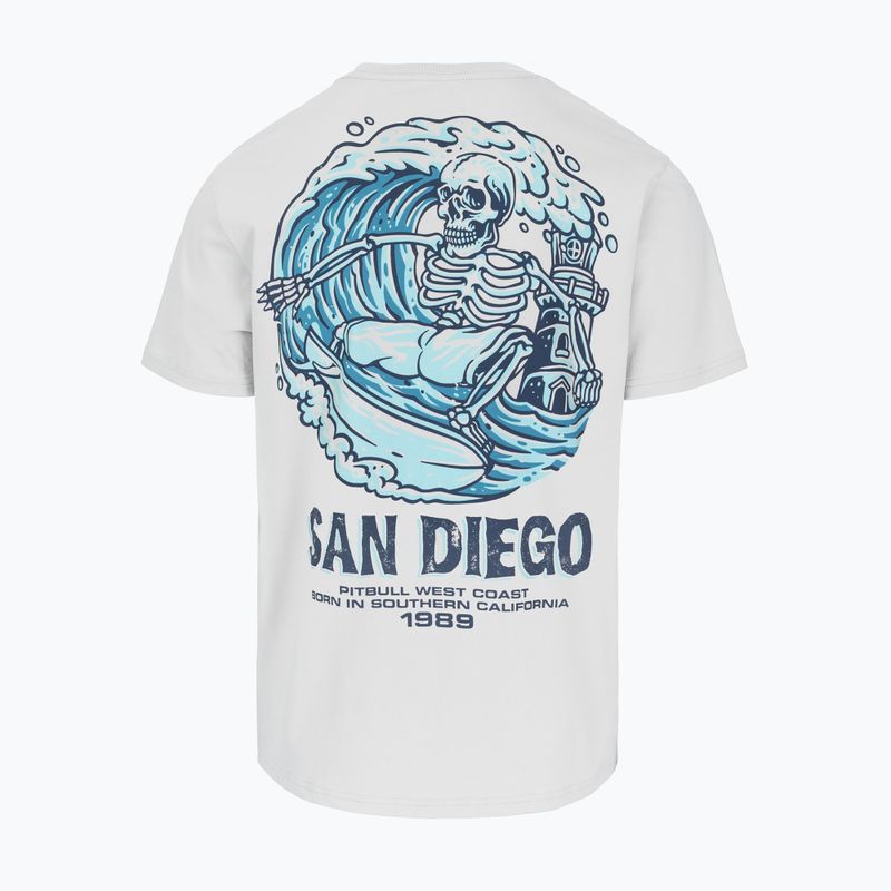 Pitbull Skull Surf men's t-shirt white/blue 2