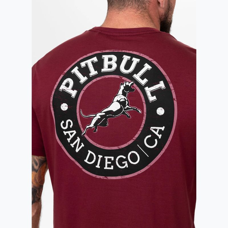 Men's Pitbull San Diego CA black burgundy t-shirt 3