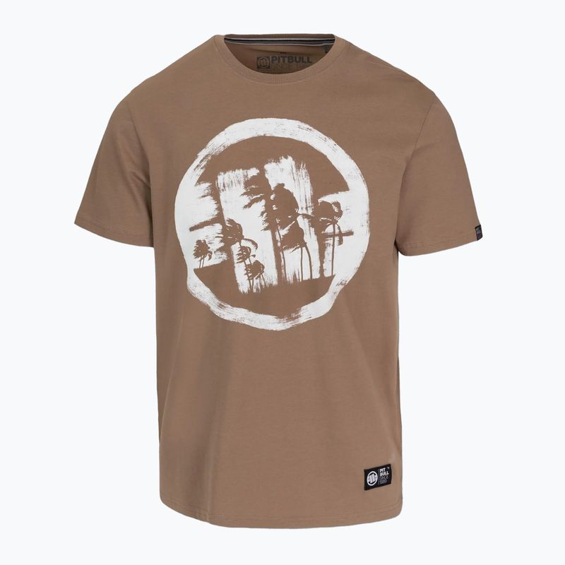 Men's Pitbull Logo Palms brown savana t-shirt 4