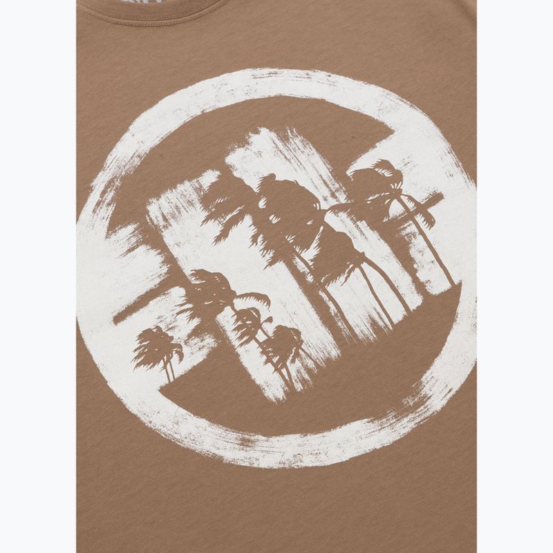 Men's Pitbull Logo Palms brown savana t-shirt 7