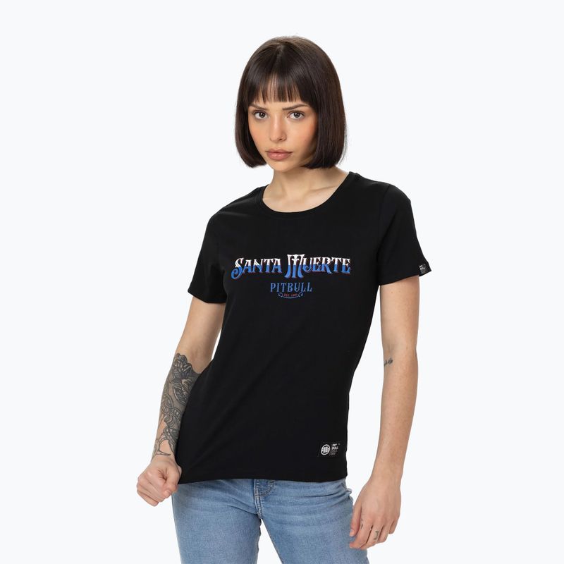 Pitbull women's t-shirt Santa Muerte Blue black