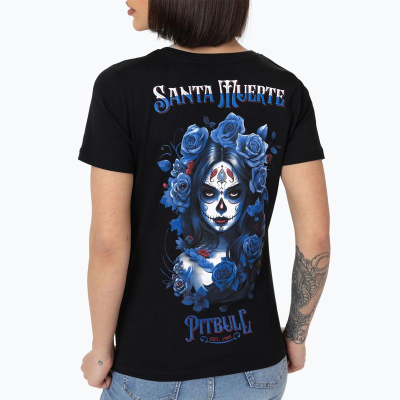 Pitbull women's t-shirt Santa Muerte Blue black 3