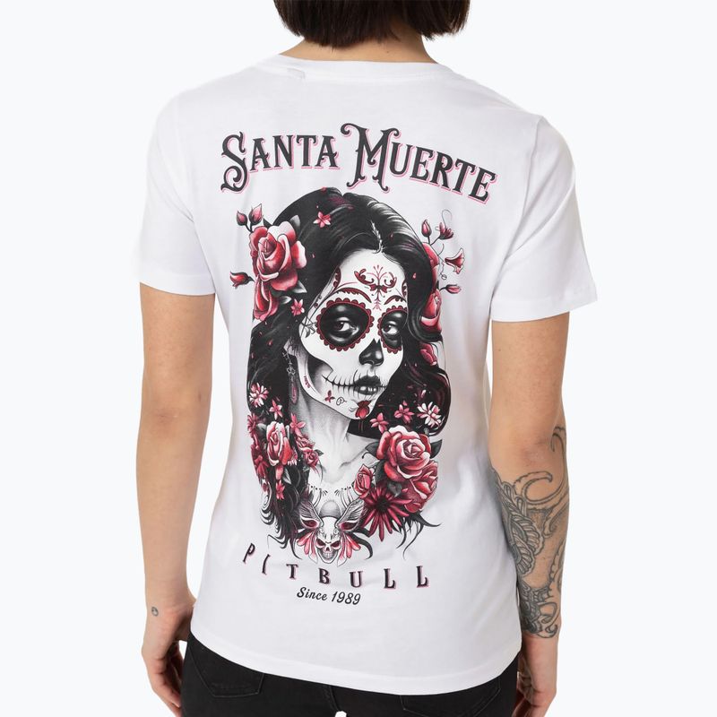 Pitbull Santa Muerte women's t-shirt Rose white 3