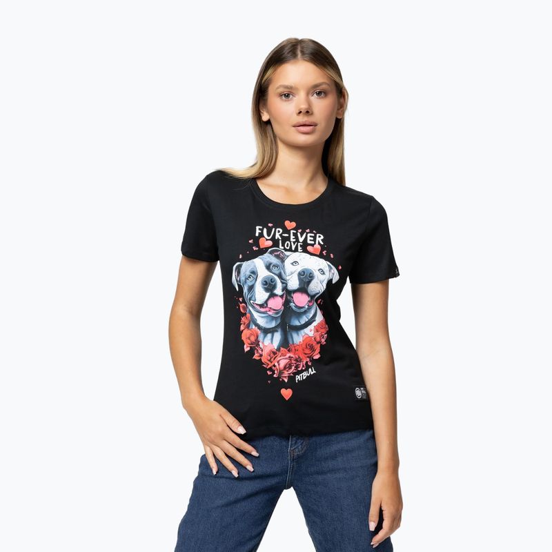 Pitbull Fur Ever Love women's t-shirt black 3