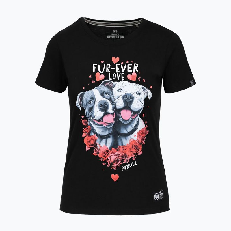 Pitbull Fur Ever Love women's t-shirt black