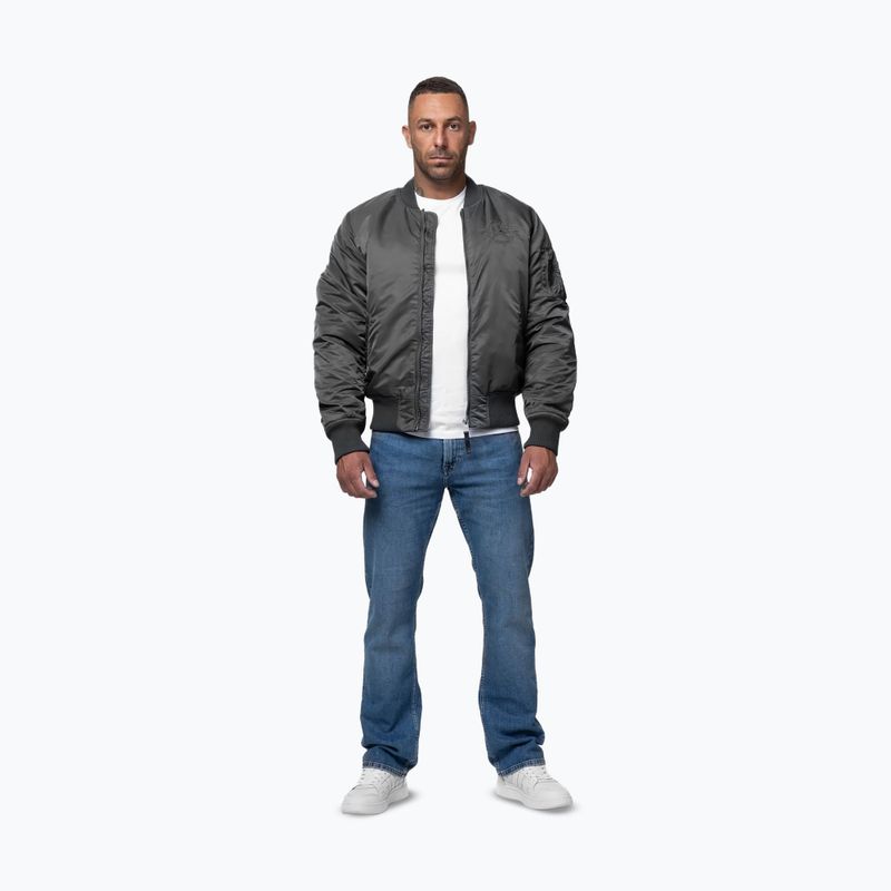 Men's jacket Pitbull Hacket Washed Bomber graphite 2