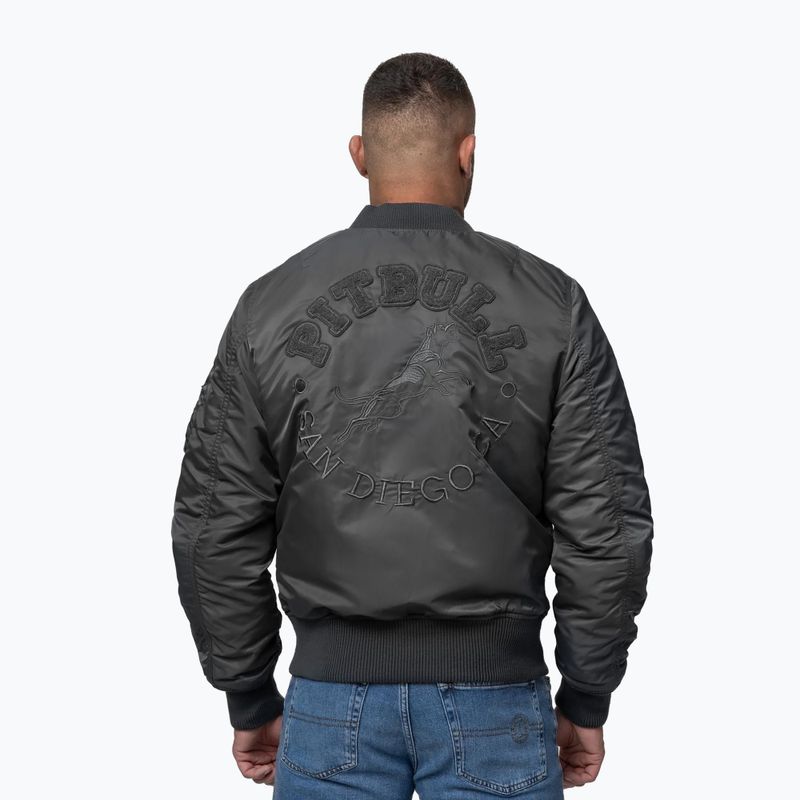 Men's jacket Pitbull Hacket Washed Bomber graphite 3
