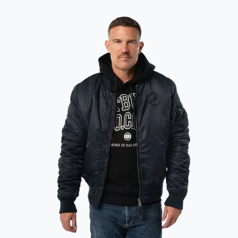 Men's jacket Pitbull Hacket Washed Bomber dark navy