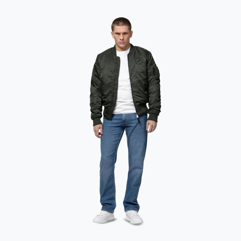 Men's jacket Pitbull Hacket Washed Bomber dark green 2