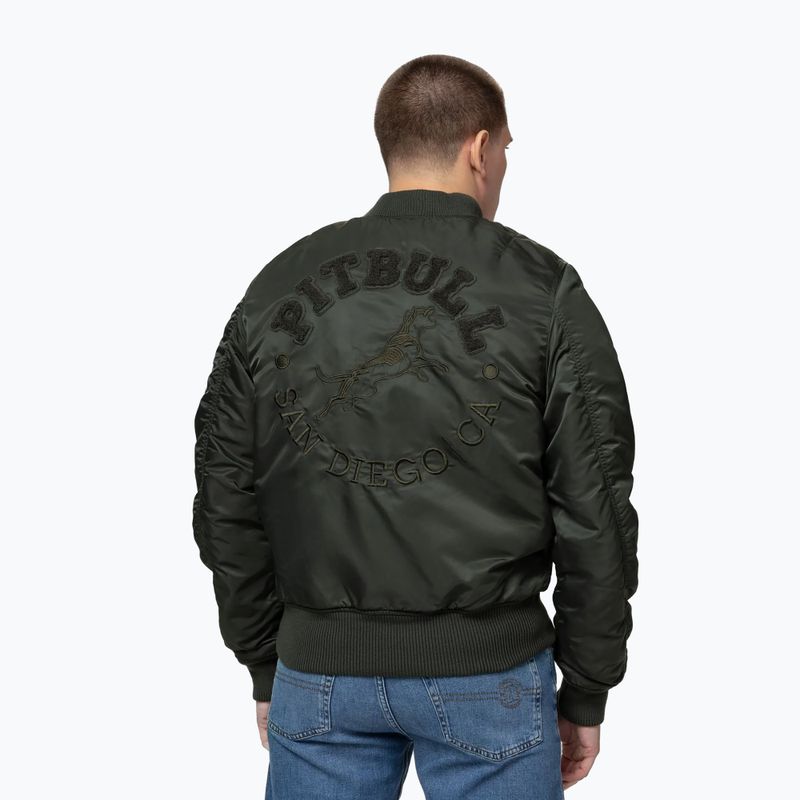 Men's jacket Pitbull Hacket Washed Bomber dark green 3
